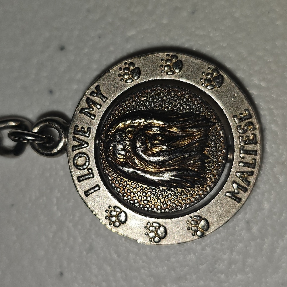 Metal I Love My Maltese Keychain Used - Picture 5 of 10